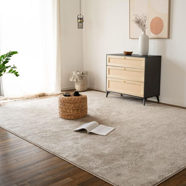 HOME DELUXE Kurzflor Teppich FOFI, 200 x 140 cm Creme, 56176