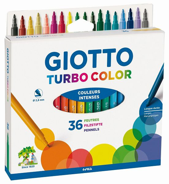 Giotto Fasermaler Turo Color, 36 Stück sortiert, F072600