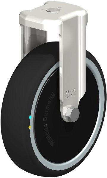 Blickle BKRXA-PATH 126KD-ELS-FK Edelstahl-Apparate-Bockrolle mit Rückenloch, Thermoplastisches Polyurethan, Grau, 853510