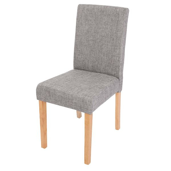 Mendler Esszimmerstuhl Littau, Küchenstuhl Stuhl, Stoff/Textil, grau, helle Beine, 74387