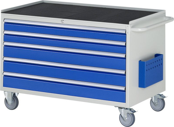 RAU Montagewagen Serie 7000, B1145 x T650 x H795 mm, Metallauflage, Schubladen: 2xH90, 3xH120 mm, 15-XXL3.20A-MT.11