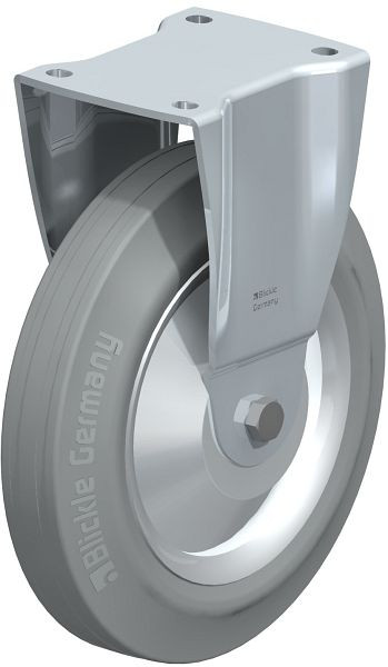 Blickle BH-V 252R-SG-FA Stahlblech-Bockrolle, Schwerlast-Ausführung, mit Anschraubplatte, Vollgummi, Grau, 849832