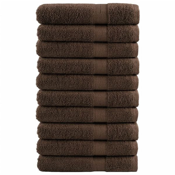 vidaXL Premium-Saunatücher 10 Stück Braun 80x200 600g/m² 100% Baumwolle, 137244