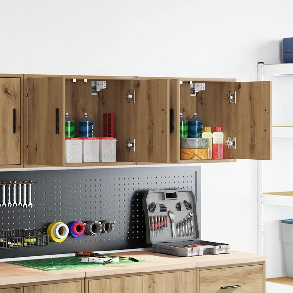 vidaXL Garagen-Wandschränke 2 Stk. Artisan-Eiche Holzwerkstoff, 860660