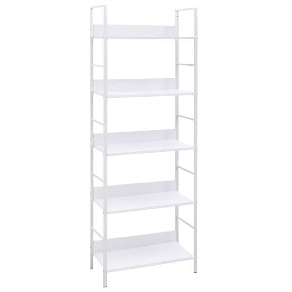 vidaXL Bücherregal 5 Regalböden Weiß 60x27,6x158,5 cm Holzwerkstoff, 288228