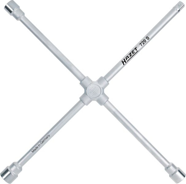 Hazet Kreuzschlüssel, Außen-Sechskant Profil, 24 x 27 x 32 x Außenvierkant 20 = 3/4 Zoll mm, 15/16 x 1.1/16 x 1.1/4 x Außenvierkant 20 = 3/4 Zoll ", 720S