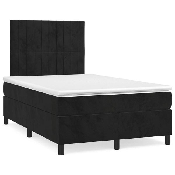 vidaXL Boxspringbett mit Matratze Schwarz 120x190 cm Samt, 3270009