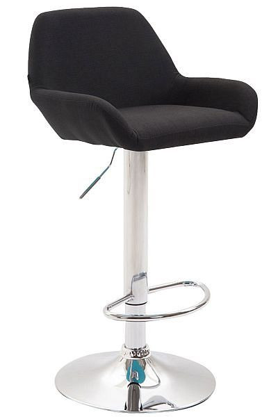 CLP Barhocker Braga Stoff chrom, schwarz, 309001, 4251563471387