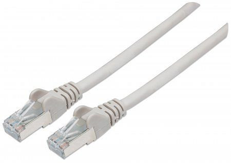 INTELLINET Netzwerkkabel, Cat6A, S/FTP, RJ45-Stecker/RJ45-Stecker, 10 m, grau, 731799