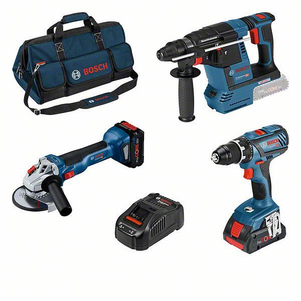 Bosch 18V GSR+GWS+GBH+2x PC 18V+GAL+bag, 0615990M3C