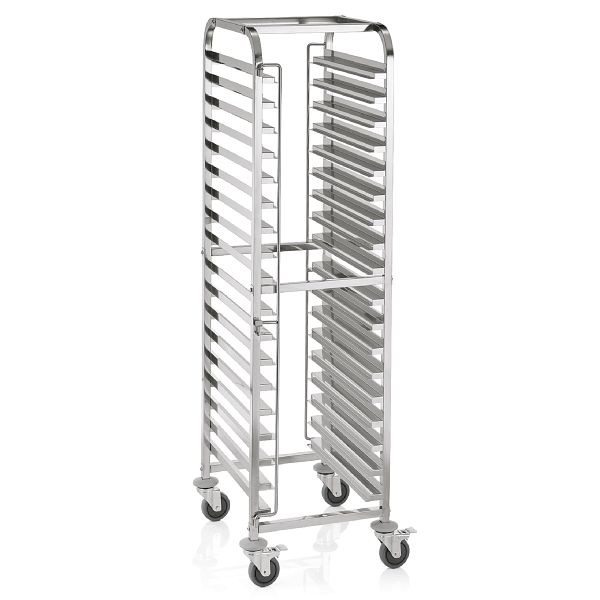 WAS Regalwagen für GN Behälter und Backbleche, 62 x 47, x 173,5 cm, Chromnickelstahl, 1954620