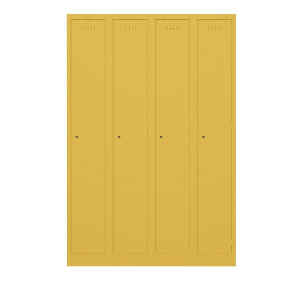 Bisley Garderobenschrank Primary Locker, 4 Abteile, 642 sunflower, PL3050Q1642
