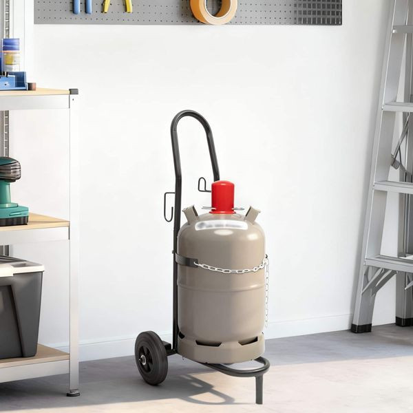 vidaXL Handwagen Schwarz und Rot 49 x 49 x 101 cm Stahl, 4019017