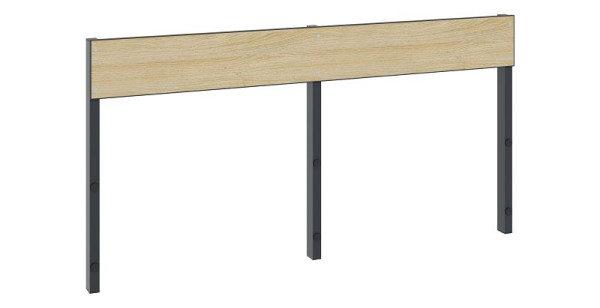 C+P Rückenlehne 1-seitig, Feuchtraum, H796xB1500 mm, Schwarzgrau/HPL Eiche, 8061-731 S10011