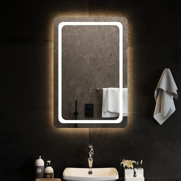 vidaXL LED-Badspiegel 60x90 cm, Material: Glas, 3154099
