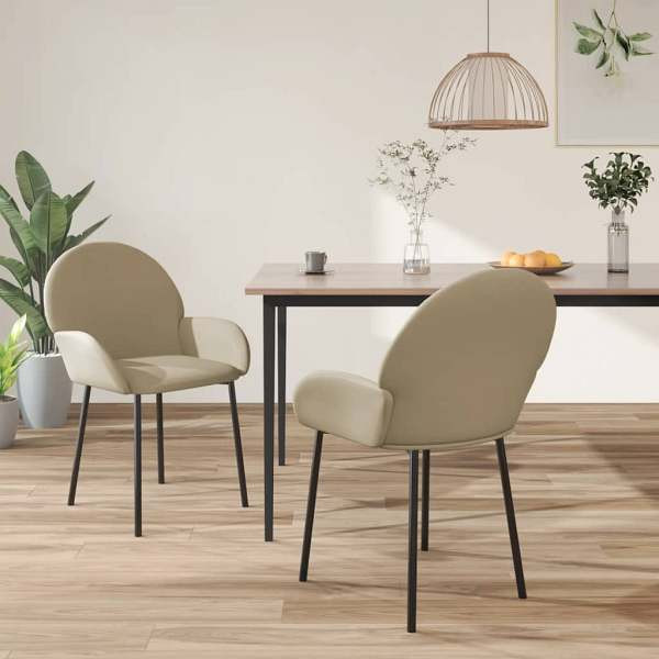 vidaXL Esszimmerstühle 2 Stück Cappuccino-Braun Kunstleder, 344760