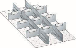LISTA Set Schlitzwände und Trennbleche 18x36E (BxTxFH) 306x612x75mm, 2 Schlitzwände 36 E, 9 Trennbleche 6 E, 80.630.000