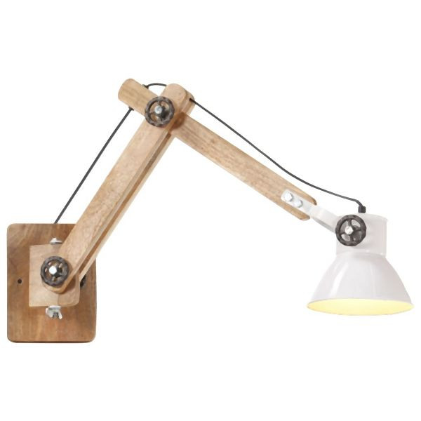 vidaXL Wandleuchte Industrie-Stil Weiß Rund E27, 320578