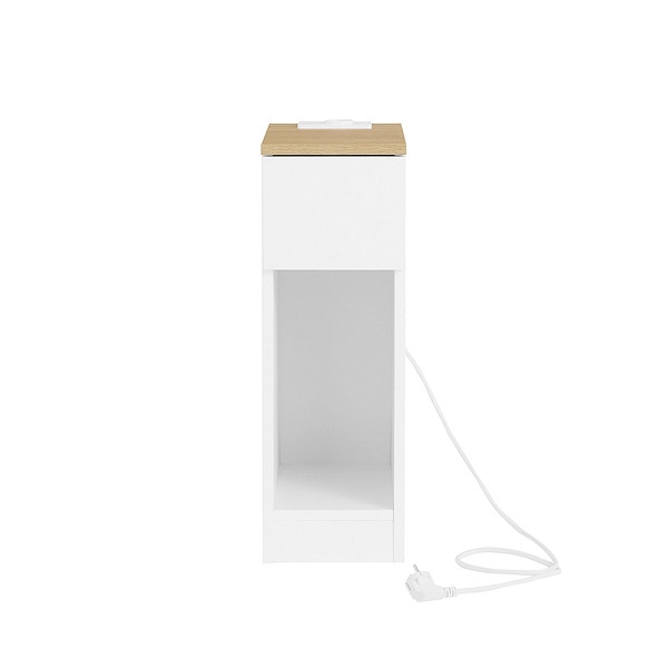 SoBuy Nachttisch mit einer Schublade Holzfarbe-weiß 35x20x60 cm, Modern, FBT111-E-WN