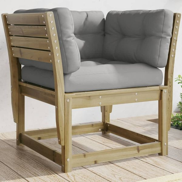 vidaXL Gartensofa mit Armlehnen und Kissen Kiefernholz Imprägniert, 844698