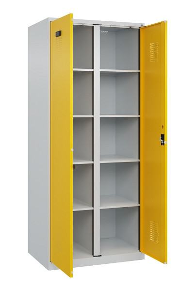 C+P Wäsche-Spind Evolo PLUS, 2 Abteile, 1850x800x500mm, 7035/1023, Verschluss Zylinderschloss, 049002-22B S10028