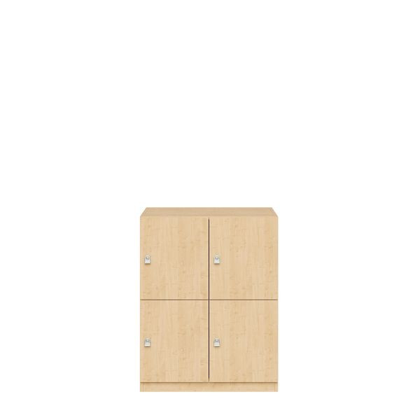 Bisley Lodge Pren, Mit 2 Abteilen mit je 2 Schließfächern übereinander, Mit Zylinderschloss, H 1018 x B 800 x T 500 mm, 014 ahorn, PNL08102L014