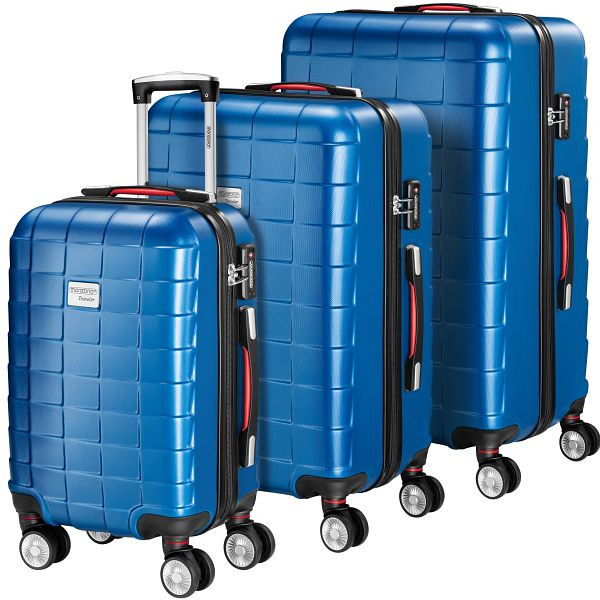 monzana Hartschalenkoffer-Set Exopack 3-tlg Blau ABS, 107196