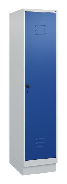 C+P Umkleidespind Classic PLUS, Sockel, 1800x400x500mm, 7035/5010, Drehriegel, 0800207-12 S10003