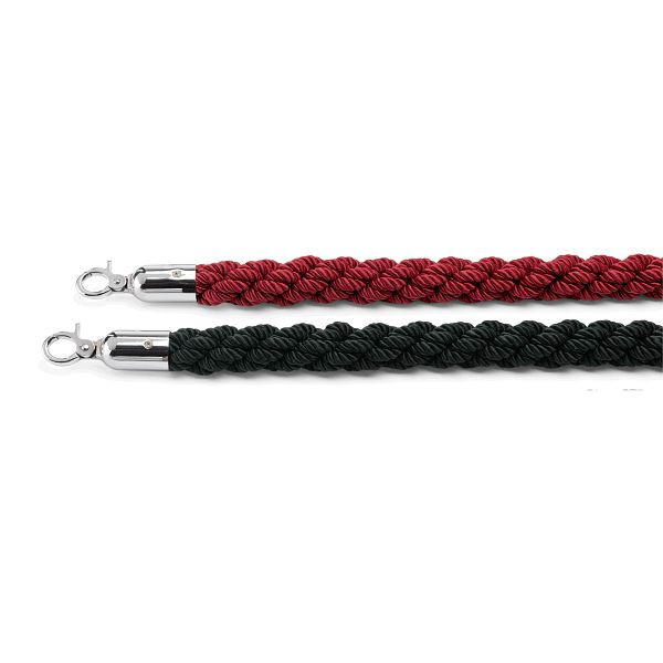 WAS Classic Eco Verbindungskordel, Durchmesser 28 mm, 1,5 m, schwarz, mit verchromten Beschlägen, 2207159