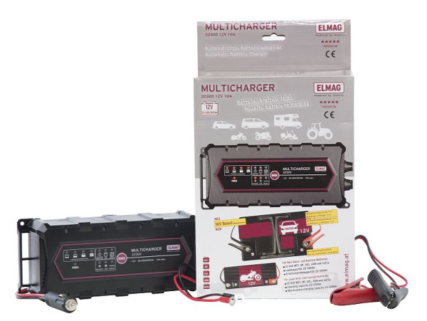 ELMAG Automatisches Batterieladegerät 12 V MULTICHARGER 20300, max. 10 A, 56034