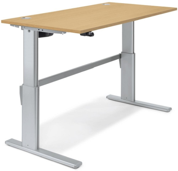 Deskin Sitz-/Stehtisch Basic MULTI M, Buchedekor, B 1800 x T 800 x H 725 - 1140 mm, 264577