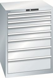 LISTA Schubladenschrank 36x36E (BxTxH) 717x725x1000mm AUTO Lock, 8 Schubladen, Farbe: Lichtgrau, Tragkraft Schubladen: 75/200kg, 14.508.020.A