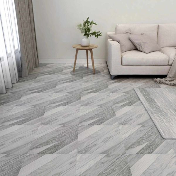 vidaXL Bodenplanken 55-teilig Grau 5,11 m² PVC, 42046350