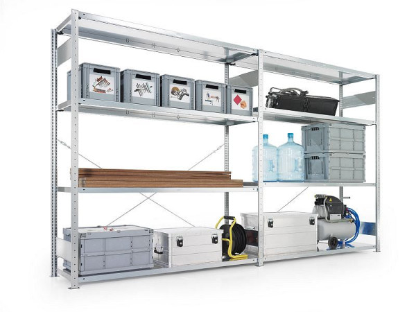 Meta S3 Steckregal CLIP 200 AR 2000x1700x400 mm, RAL 7035, Bodenanzahl: 4, 200185272