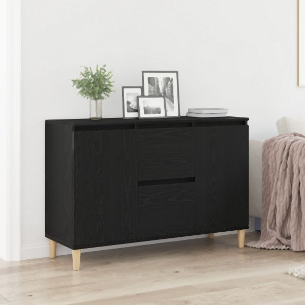 vidaXL Sideboard Schwarz Eiche 101x35x60 cm Ingenie Holz, 862044