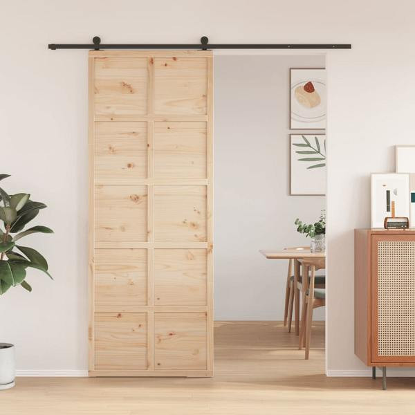 vidaXL Scheunentür 80x208 cm Massivholz Kiefer, 850644, 8721102823114
