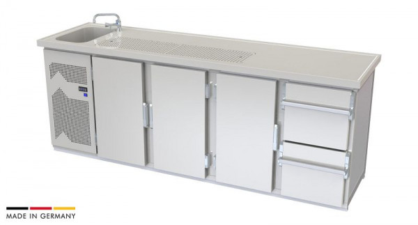 hefa Theke Brillant 25V/1L-TTTZ, Abmaße: 950 x 2.500 x 650/700 mm, Brillant 25V/1L-TTTZ