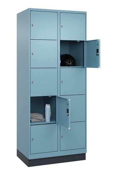 C+P Schließfachschrank Evolo PLUS, mit Sockel, 10 Fächer, 1950x800x500mm, 0010/0, 049020-225 S10021