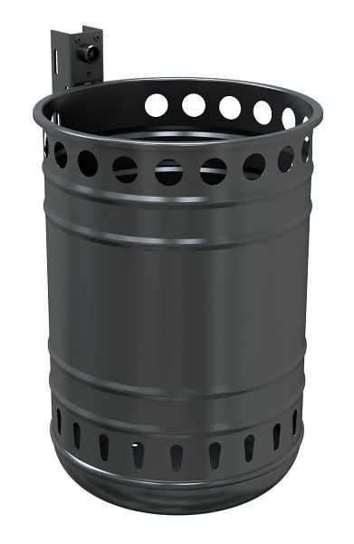 Schake Abfallbehälter -rund- Stahlblech mit Lochkranz, feuerverzinkt und beschichtet DB 703, ohne Standpfosten, 4030B