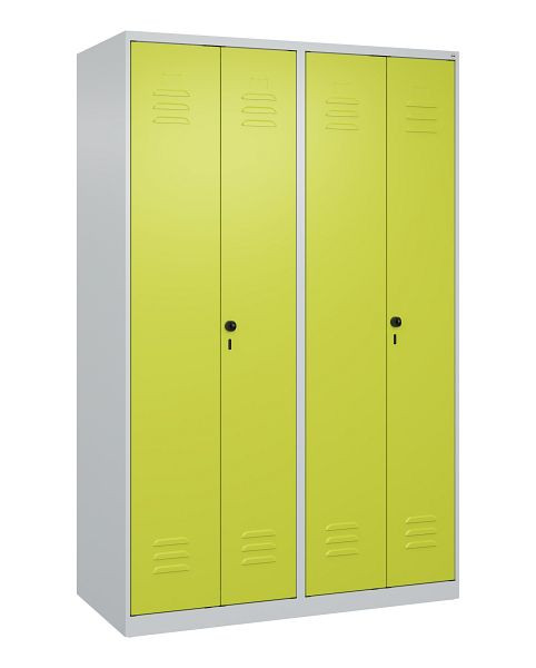 C+P Umkleidespind Classic PLUS, Doppel-Spind, 4 Abteile, 1850x1200x500mm, 7035/0024, Drehriegel, 080002-40P S10011