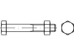 ART 89601 Baubolzen mit Mutter CE 4.8 M 12 x 400 galvanisch verzinkt VE=S (25 Stück)