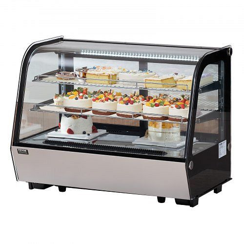 VEVOR Kühlvitrine 146 L, 2-stufig, LED & TURBO-Kühlung, frostfrei für Café, DGZSJTMHX5CFLW41TV2