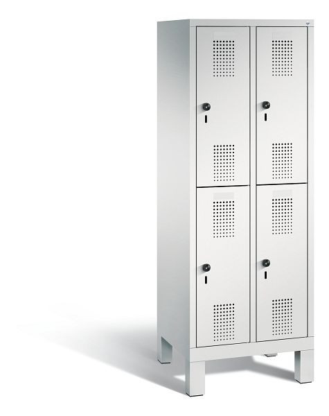 C+P Spind Evolo, 4 Fächer, H1650xB610xT500 mm, Grau, 483106-20 S10045