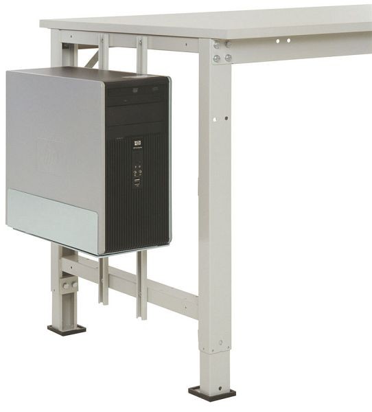 Manuflex ESD-CPU-Halter in Lichtgrau RAL 7035, BxTxH = 180-250 x 450 x 290 mm, Lichtgrau, LZ3590.7035