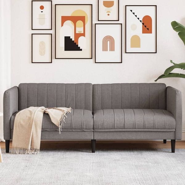 vidaXL Sofa 3-Sitzer Taupe Stoff, 372618, 8721012400047