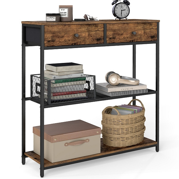 SONGMICS Konsolentisch, Vintagebraun, 76x24x79,9 cm, LNT092K01