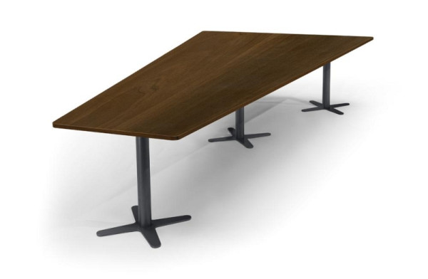 Deskin Konferenztisch DUBLIN, Dekor: Nussdekor dunkel, Gestellfarbe: Anthrazit RAL 7016, BxHxT: 3800 x 735 x 1975 mm, 330297