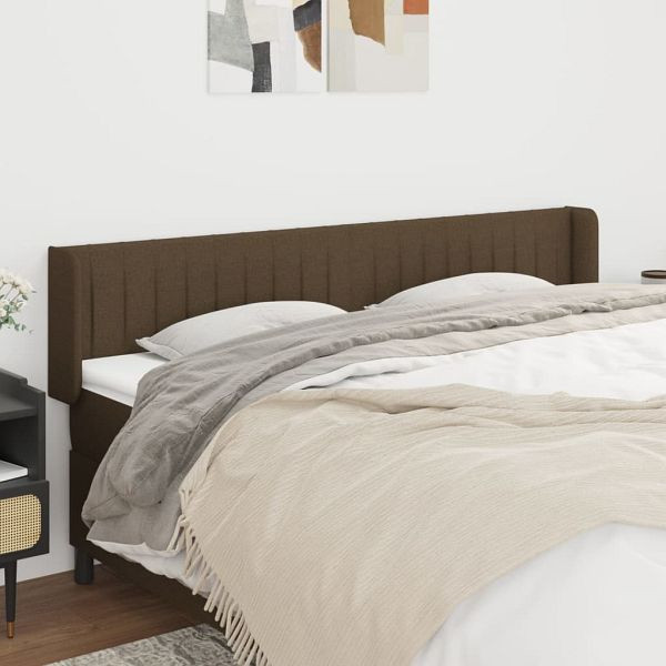 vidaXL Kopfteil mit Ohren Dunkelbraun 203x16x78/88 cm Stoff, 3119031
