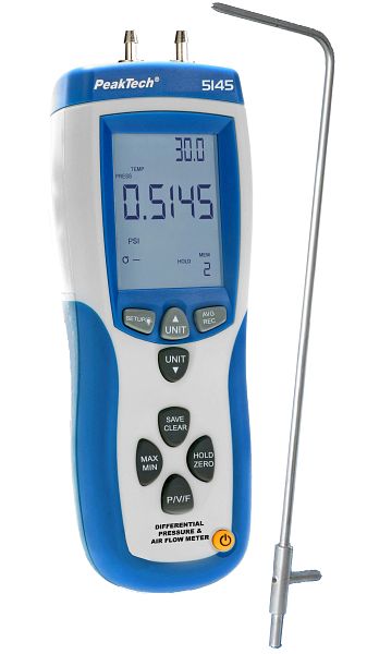 Differenzdruck-Messgerät für Klimaanlage & Gasleitung ±30.9kPa mbar/psi Speicher Differenzdruck-Messgerät für Klimaanlage & Gasleitung ±30.9kPa mbar/psi Speicher