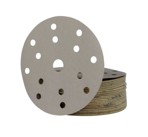 Pneutec Schleifscheibe mit Kletthaftung, Ø 150 mm, gelocht (15-Loch), Körnung 500, VE: 10 Stück, 95 785